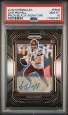 2022 Panini Chronicles Prizm Black Signatures Sam Howell #PB-10 card