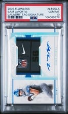2023 Panini Flawless Laundry Tag Signatures Sam LaPorta #21 card