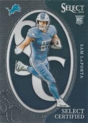 2023 Panini Select Select Certified Rookies Sam LaPorta #8 card