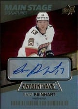 2021-22 Upper Deck Credentials Main Stage Signatures Sam Reinhart #BTS-SR card