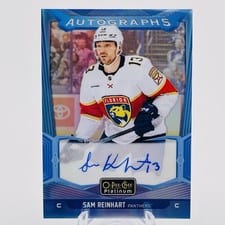 2024-25 O-Pee-Chee Platinum Blue Rainbow Autographs Sam Reinhart #BA-SR card