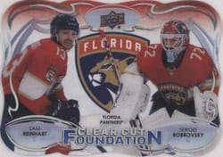 2022-23 Upper Deck Clear Cut Foundations Sam Reinhart/Sergei Bobrovsky #CCF-BR card