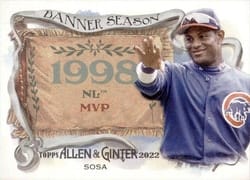 2022 Topps Allen & Ginter Banner Season Sammy Sosa #BS-20 card
