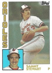 1984 Topps Base Set Sammy Stewart #59 card