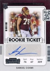2021 Panini Contenders Base Set Samuel Cosmi #170 card