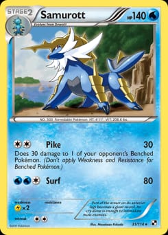 2011 Black & White Samurott #31 card