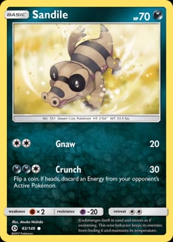 2017 Sun & Moon Sandile #83 card