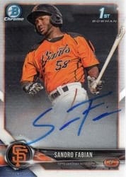 2018 Bowman Chrome Prospect Autographs Sandro Fabian #CPA-SF card