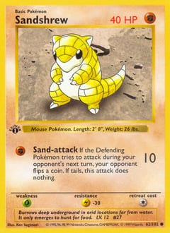 Base Sandshrew #62 card
