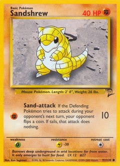 Base Set 2 Sandshrew #91 card