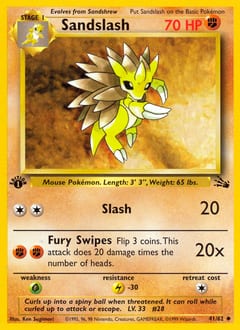 1999 Fossil Sandslash #41 card