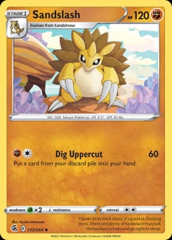 2021 Fusion Strike Sandslash #132 card