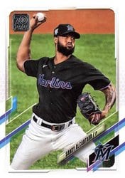 2021 Topps Base Set Sandy Alcantara #594 card