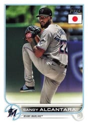 2022 Topps Japan Edition Base Set Sandy Alcantara #142 card