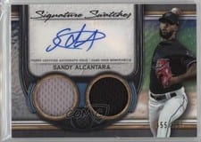 2023 Topps Museum Collection Single-Player Signature Swatches Dual Relic Autographs Sandy Alcantara #SWDRA-SA card