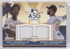 2022 Topps Update All-Star Stitches Dual Sandy Alcantara / Jazz Chisholm Jr. #ASSD-CJA card