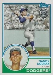 2018 Topps 1983 Topps Baseball 35th Anniversary Sandy Koufax #83-62 card