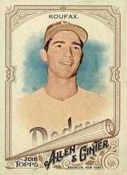 2018 Topps Allen & Ginter Base Set Sandy Koufax #200 card