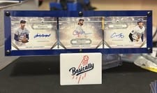 Sandy Koufax / Clayton Kershaw / Shohei Ohtani 2024 Topps Luminaries Guiding Light Triple Autograph Book card