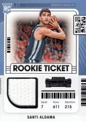 2021-22 Panini Contenders Rookie Ticket Swatches Santi Aldama #RTS-SAL card