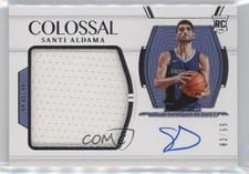 2021-22 Panini National Treasures Colossal Material Autographs Santi Aldama #CM-STA card