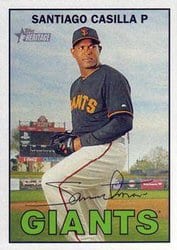 2016 Topps Heritage Base Set Santiago Casilla #37 card