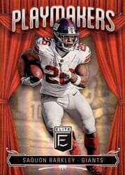 2019 Donruss Elite Playmakers Saquon Barkley #PM-3 card