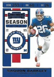2019 Panini Contenders Base Set Saquon Barkley #52 card