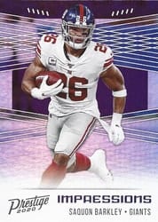 2020 Panini Prestige Impressions Saquon Barkley #IM-SB card
