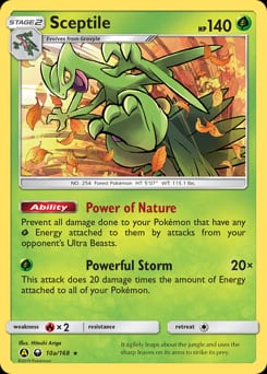 2018 Celestial Storm Sceptile #10a card