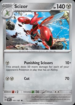 2023 Obsidian Flames Scizor #141 card