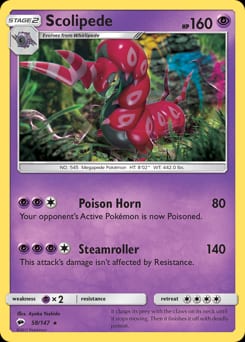 Burning Shadows Scolipede #58 card