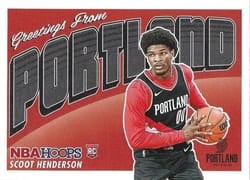 2023-24 Hoops Rookie Greetings Scoot Henderson #3 card