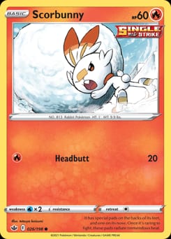 Chilling Reign Scorbunny #26 card