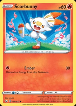 Sword & Shield Scorbunny #30 card