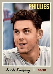 2019 Topps Heritage Base Set Scott Kingery #186 card