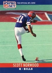 1990 Pro Set Base Set Scott Norwood #42 card