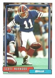 1992 Topps Base Set Scott Norwood #591 card