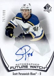 2021-22 SP Authentic Base Set Scott Perunovich #162 card