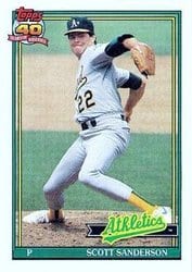 1991 Topps Base Set Scott Sanderson #728 card