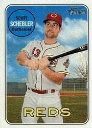 2018 Topps Heritage Base Set Scott Schebler #131 card