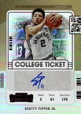 2022 Panini Chronicles Draft Picks Contenders College Ticket Autograph Scotty Pippen Jr. #CT-SPJ card