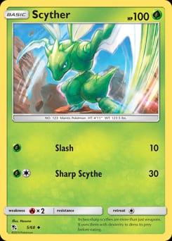 2019 Hidden Fates Scyther #5 card