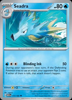 151 Seadra #117 card