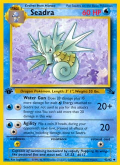 1999 Fossil Seadra #42 card