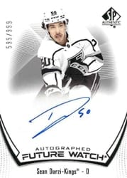 2021-22 SP Authentic Base Set Sean Durzi #187 card