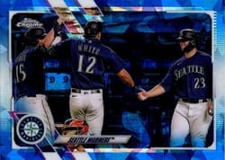 2021 Topps Chrome Sapphire Edition Base Set Seattle Mariners #599 card