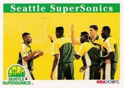 1992-93 Hoops Base Set Seattle Supersonics #290 card