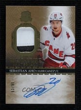 2023-24 Upper Deck The Cup Signature Materials Sebastian Aho #SM-SA card