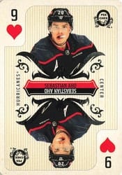 2024-25 O-Pee-Chee Playing Cards Sebastian Aho #9♥ card